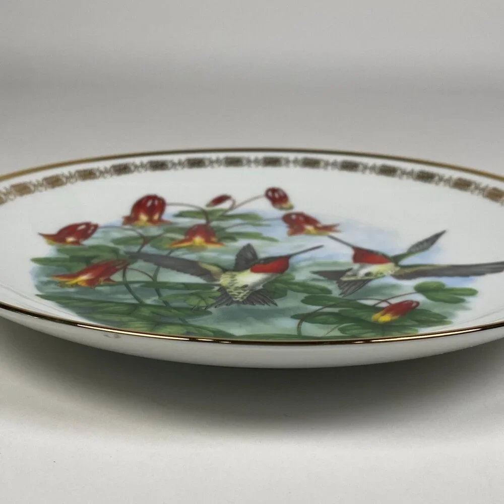 Ruby Throated Hummingbirds Decorative Plate Landenberger 1988 Collectible 3507A
